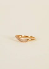 Load image into Gallery viewer, Gold Rings - Pave Wave - Champagne CZ
