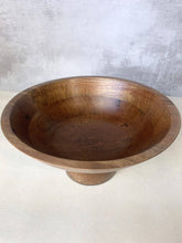 Load image into Gallery viewer, Wooden bowl on a white surface with a gray background
