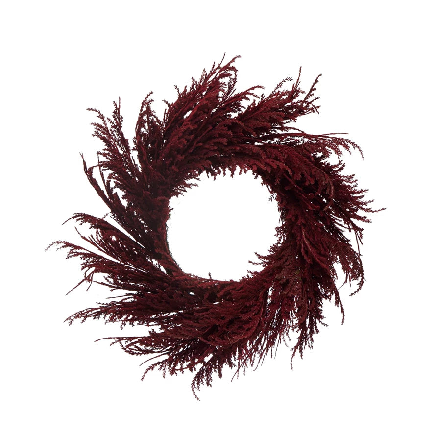 Pampas Grass Wreath in Burgundy