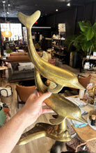 Load image into Gallery viewer, large brass vintage dolphin sculpture
