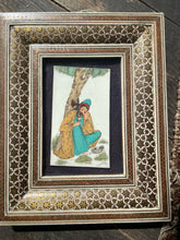 Load image into Gallery viewer, iranian inlaid frame with tile art piece inside
