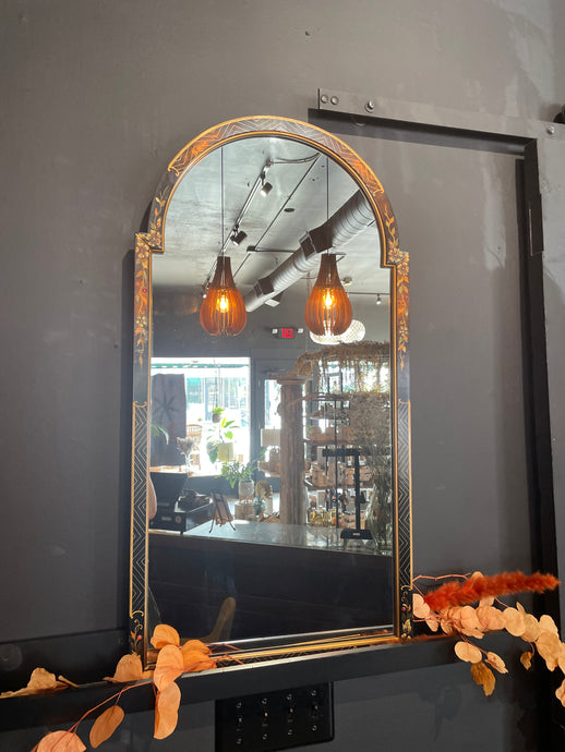 Vintage Imperial Furniture Company Grand Rapids Black framed Mirror with gold detail