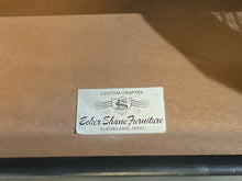 Load image into Gallery viewer, Label on a piece of furniture indicating 'Custom Crafted' by Ecker Shane Furniture from Cleveland, Ohio.
