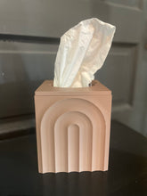 Load image into Gallery viewer, Tissue box with decorative cover and crystal on a dark surface
