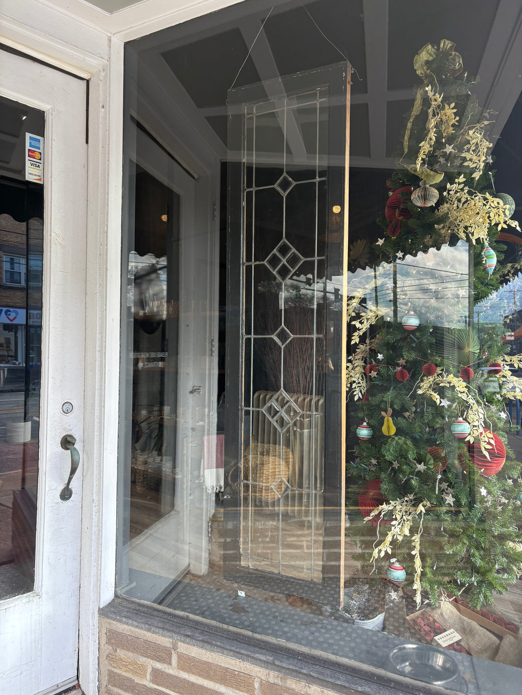 Antique Leaded Beveled Glass Window