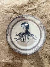 Load image into Gallery viewer, Octopus plate with Silver Detail on a tan background
