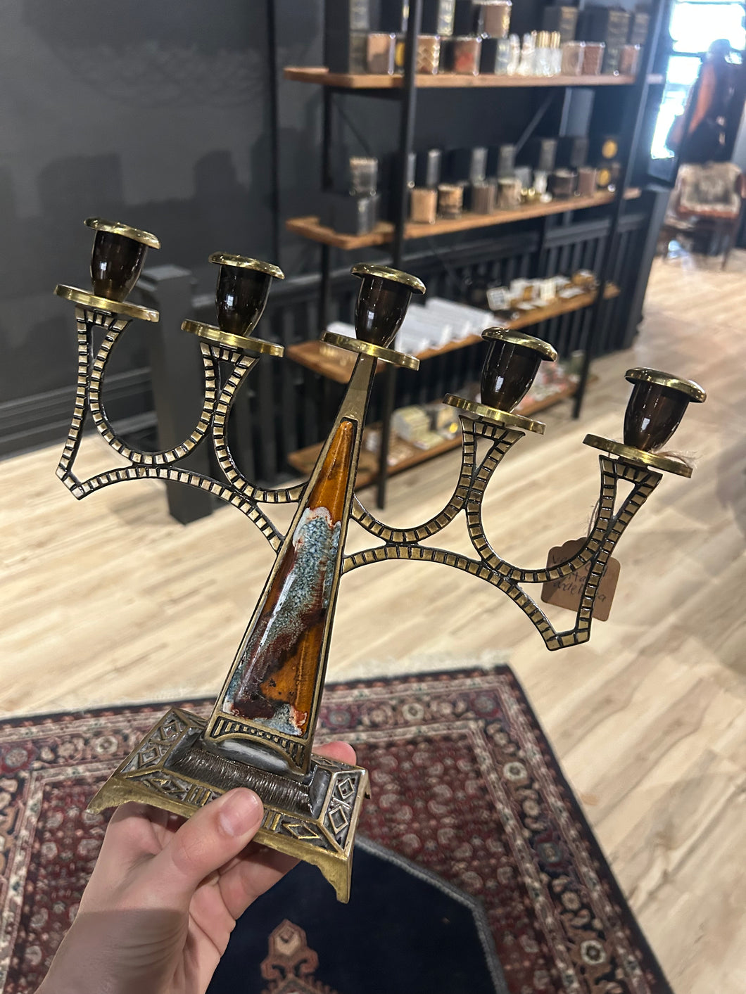 Vintage Petrified Wood Candelabra