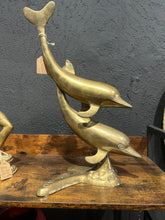 Load image into Gallery viewer, large vintage brass dolphin sculpture
