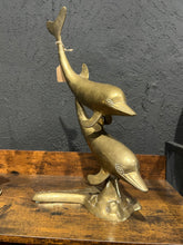 Load image into Gallery viewer, large brass dolphin sculpture
