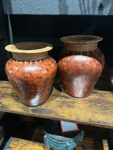 Load image into Gallery viewer, vintage wicker trim vase
