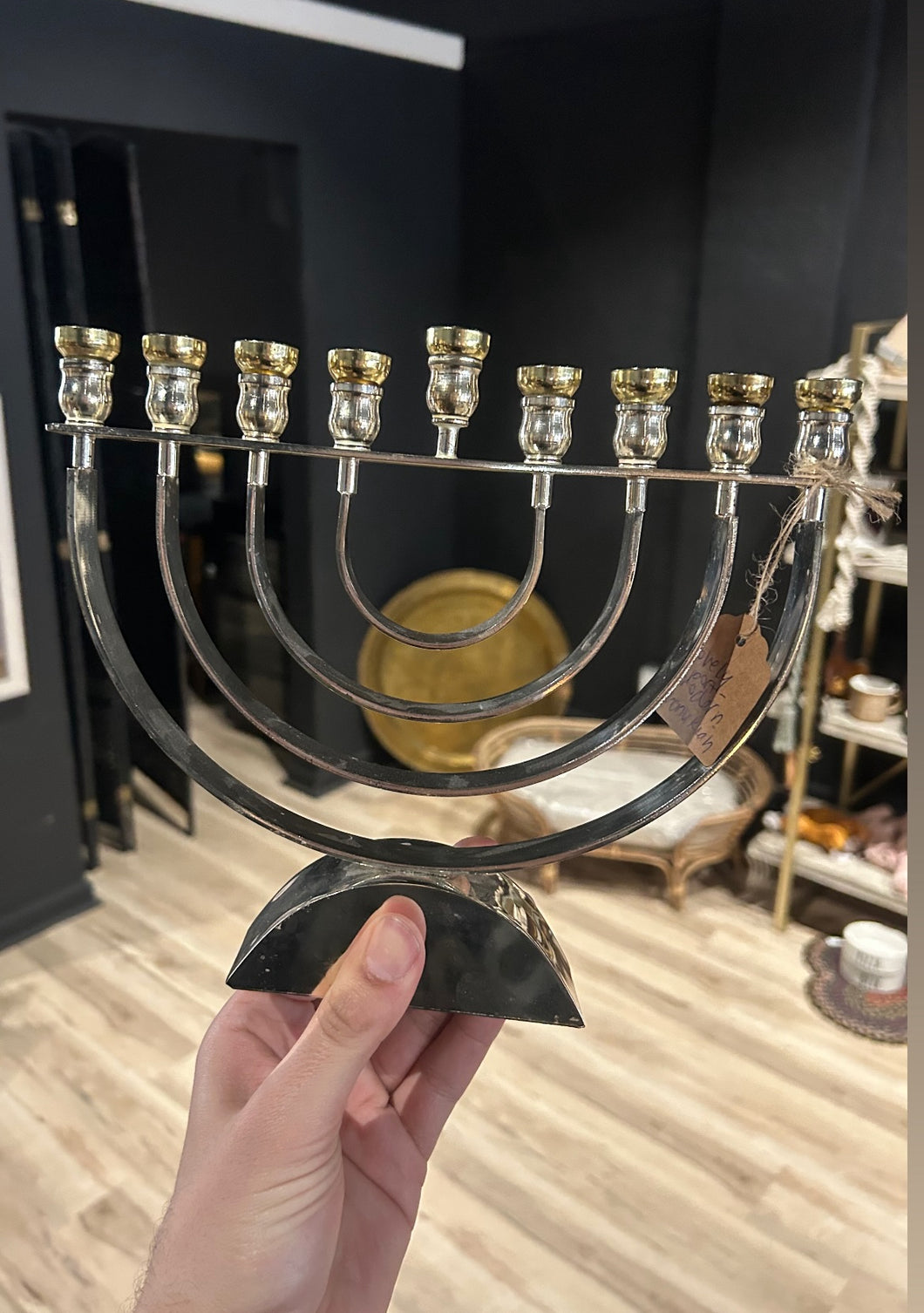 vintage post modern menorah