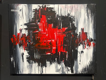 Load image into Gallery viewer, hand painted acrylic painting red and black abstract
