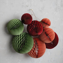 Load image into Gallery viewer, Handmade Recycled Paper Folding Honeycomb Ball Ornaments in Red
