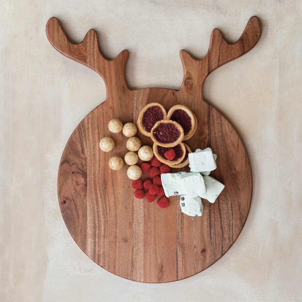Acacia Wood Reindeer Cutting Board