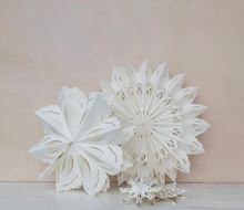 Load image into Gallery viewer, Paper Snowflake Ornament in Assorted Sizes
