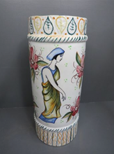 Load image into Gallery viewer, Hand-Painted Large Pottery Vase or Umbrella Stand
