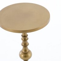 Load image into Gallery viewer, Gold round side table on a white background
