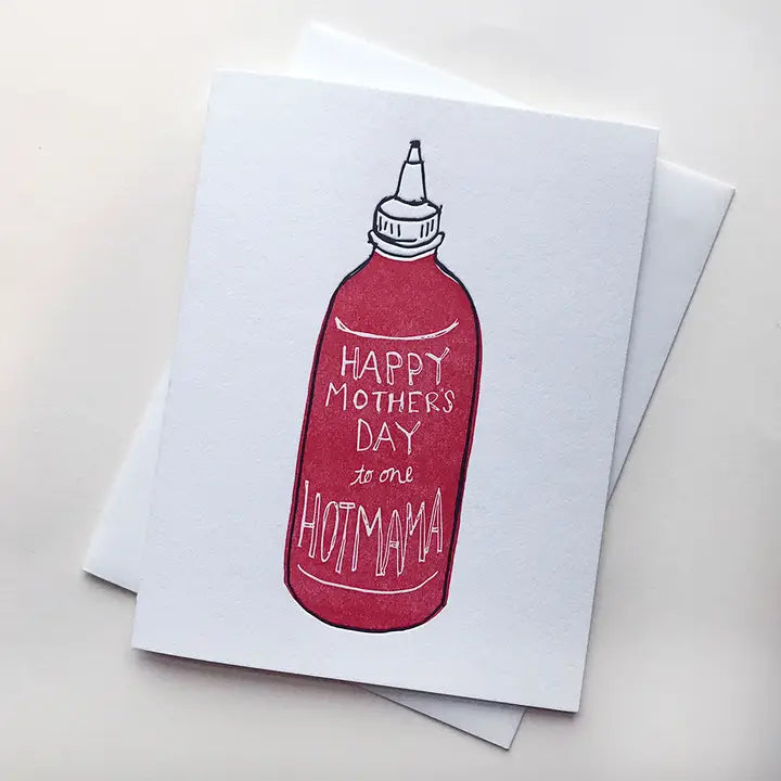 Hot Mama Sauce Letterpress Mother's Day Greeting Card