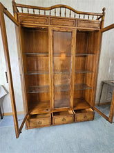 Load image into Gallery viewer, Vintage Thomasville Faux Bamboo Display Cabinet
