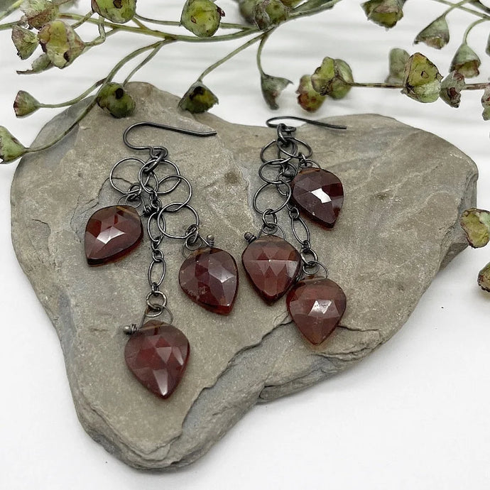 Grossular Garnet Drop Earrings
