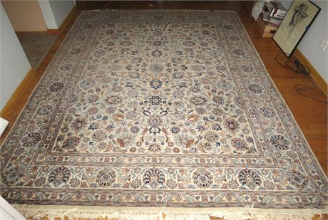 Vintage Ivory Handwoven Tabriz Rug 8' x 10'