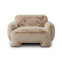 Load image into Gallery viewer, Fluffy oversized Beige armchair on a white background
