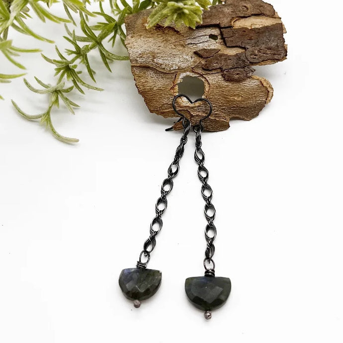 Half-Moon Labradorite Drop Earrings