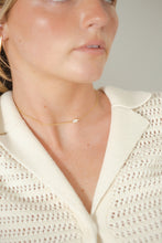 Load image into Gallery viewer, Double Gold Chain Necklace with 2 clear Cubic Zirconia stones
