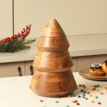 Load image into Gallery viewer, Wooden Christmas tree bowls

