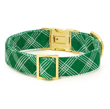 Load image into Gallery viewer, The Foggy Dog - Emerald Plaid Dog Collar
