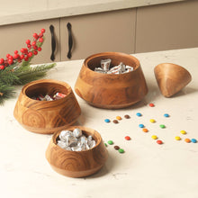 Load image into Gallery viewer, Wooden Christmas tree bowls
