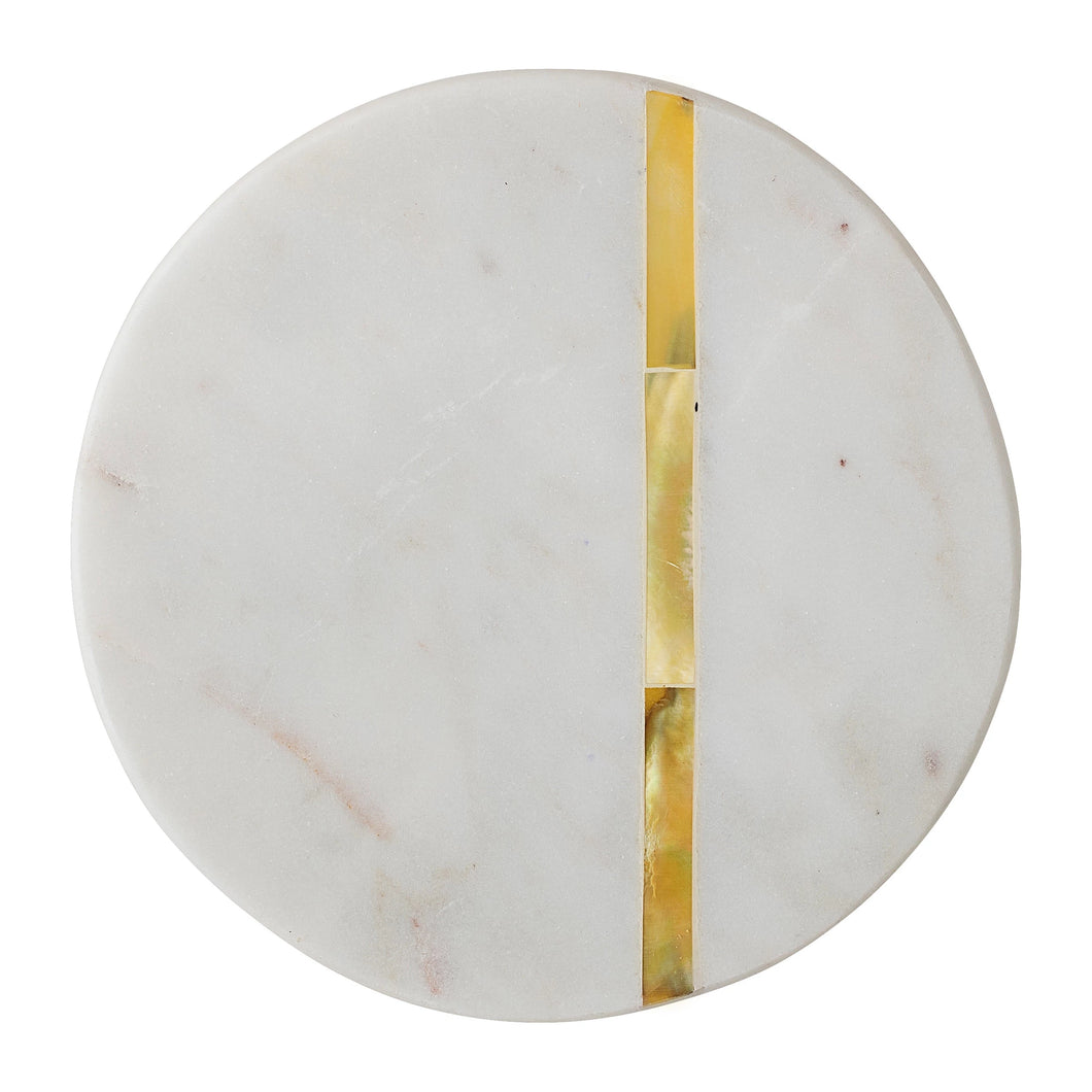 Marble Coasters with Mother of Pearl Inlay Set