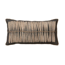 Load image into Gallery viewer, Cotton Lumbar Pillow with Jute Embroidery
