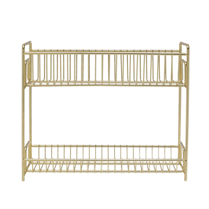 Metal Dish Drying Rack in Gold 