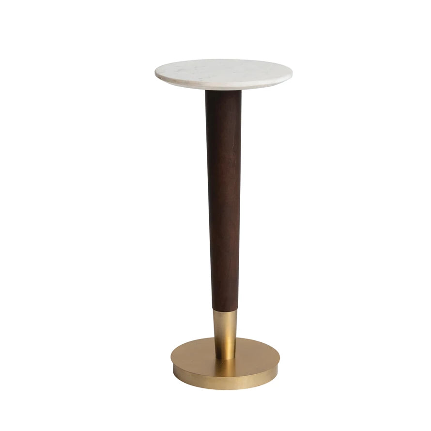 Wood and Marble Martini Table