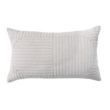 Load image into Gallery viewer, Cotton Chambray Quilted Lumbar Pillow
