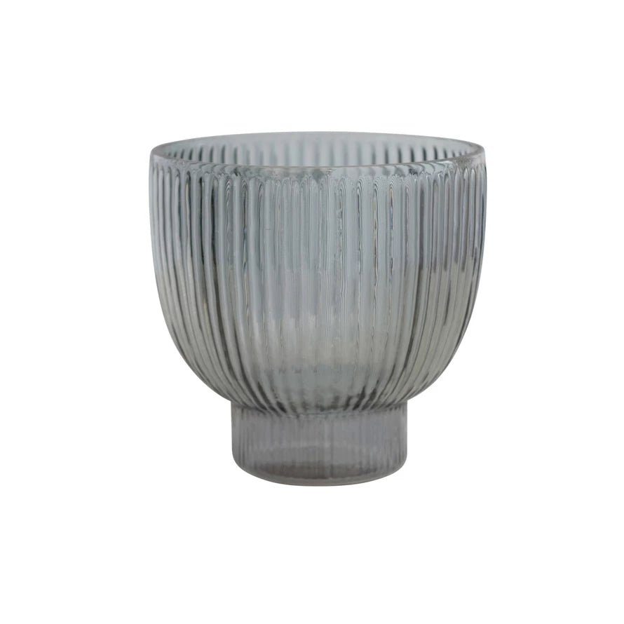 Pleated Glass Footed Planter