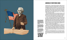 Load image into Gallery viewer, Man holding a wine bottle with an American flag, text on the right side of the image
