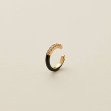 Load image into Gallery viewer, Enamel Ear Cuff in Black or White Enamel and Gold Vermeil
