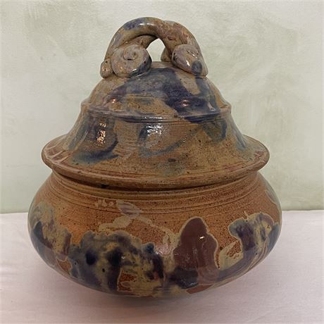 Oversized Hand-Thrown Lidded Pottery Canister
