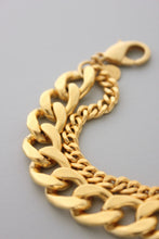 Load image into Gallery viewer, 18k gold plated double strand brass bracelet 

