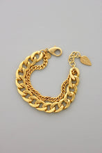 Load image into Gallery viewer, 18k gold plated double strand brass bracelet 
