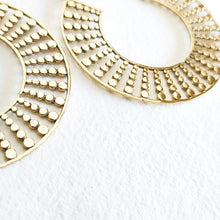 Load image into Gallery viewer, Large handcrafted brass hoop earrings
