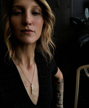 Load image into Gallery viewer, Aliza Mini Pocket Knife Necklace in Mother of Pearl and 14K Gold Fill Chain
