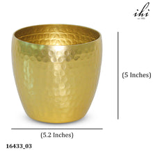 Load image into Gallery viewer, Two gold hammered pots
