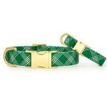 Load image into Gallery viewer, The Foggy Dog - Emerald Plaid Dog Collar
