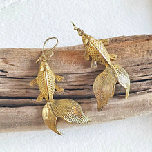 Load image into Gallery viewer, Brass Koi Fish Handmade Earrings
