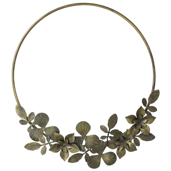 Bronze leafy wreath on a white background