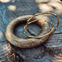 Load image into Gallery viewer, Bisjoux - Brass bamboo classic handcast cuff bracelet
