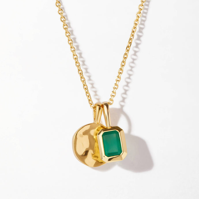 Spitfire Girl - Eternal Harmony Necklace - Gold Plated with Green Onyx gemstone